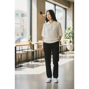 Urban Outfitters BDG Open Knit Polo Cardigan Sweater cotton Women's size S